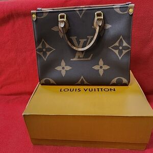Louis Vuitton Brown and Gold Tote Bag